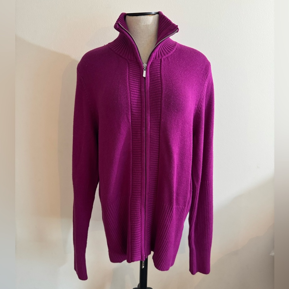 Boston Proper Magenta Sweater Turtleneck Long Sleeve Top XL NWOT